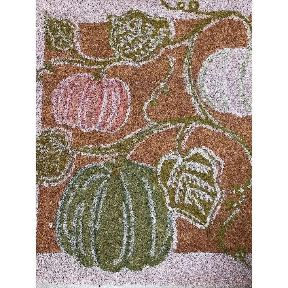 Anthropologie Bruna Autumn Pumpkin Printed Coir Doormat - Multicolor (18”x30”)